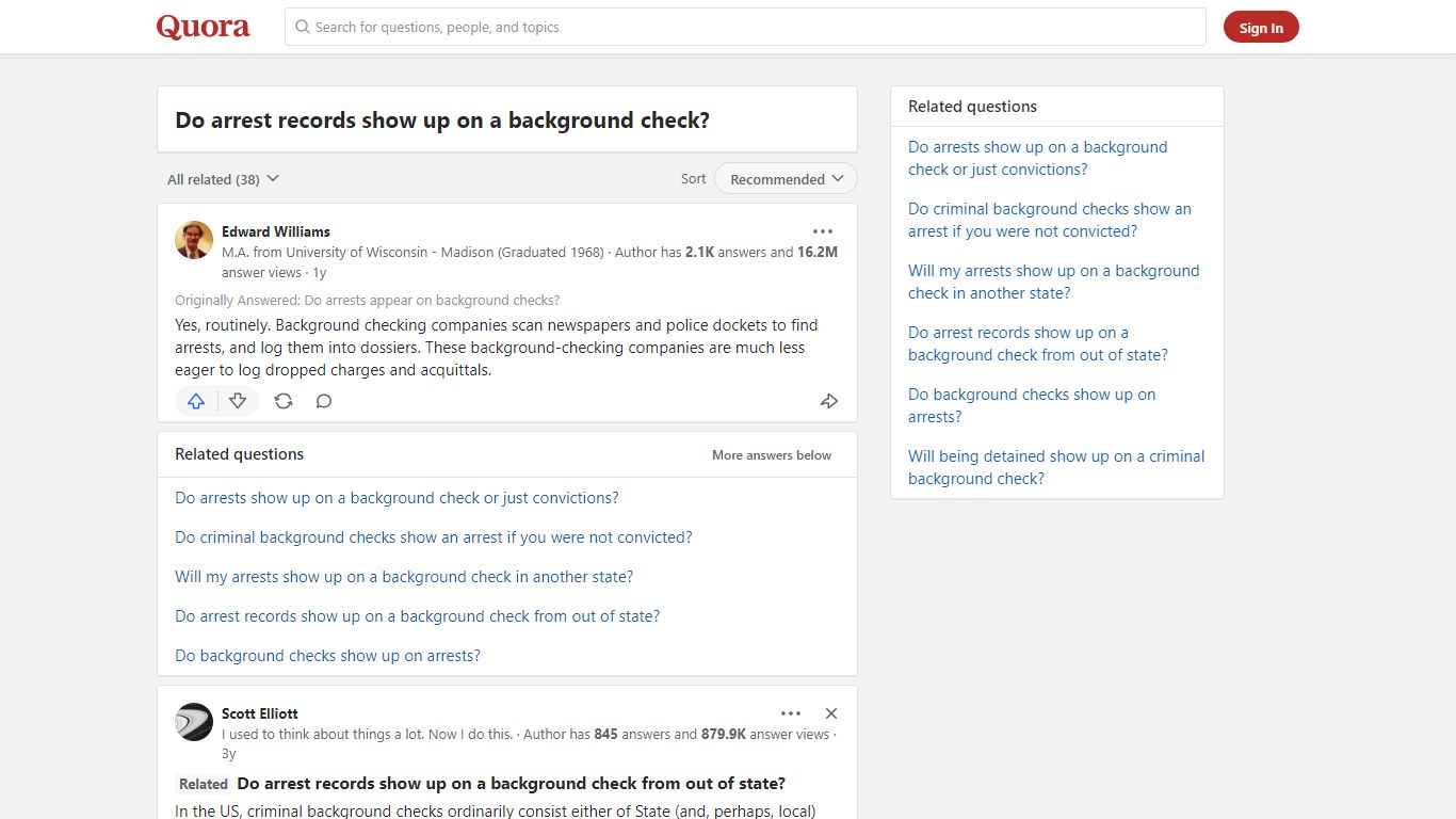 Do arrest records show up on a background check? - Quora